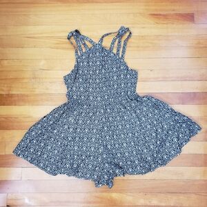 Ecote Black and Tan Jumpsuit with Cross Back Straps